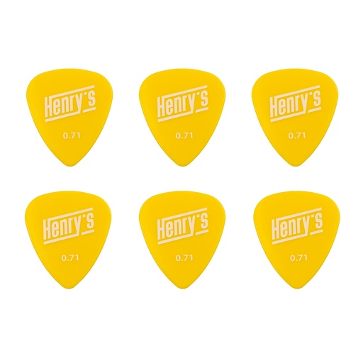 [HENYL71MP] Henry's Nyltone Yellow Nylon Guitar Pick Multipack - 0.71 mm